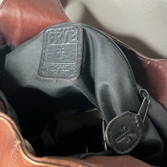 Vintage Frye Brown Leather Bucket Tote Satchel Shoulder Bag - Picture 9 of 9